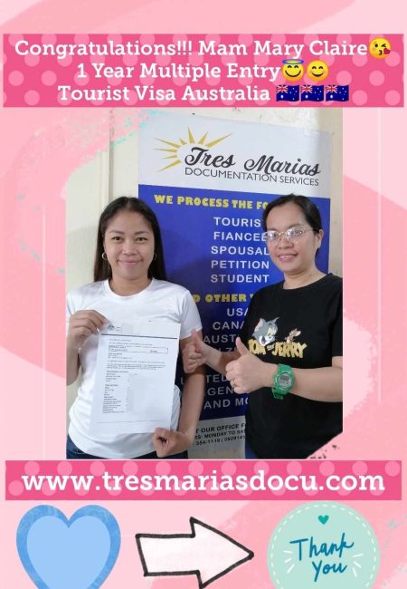 Approved Tourist Visa in Australia- Ma'am Mary Claire