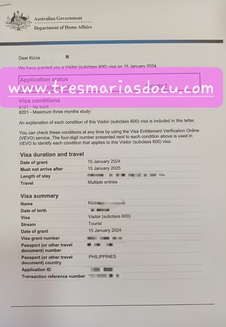 Tourist Visa Australia- Ms. Kizza