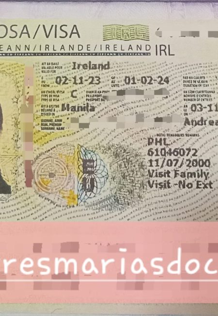 Tourist Visa Ireland- Ms. Bea